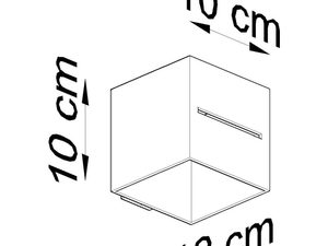 Miniaturka 22 - Rysunek techniczny kinkietu sześciennego z wymiarami 10x10x12 cm