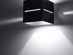 Miniaturka 3 - Kinkiet ścienny czarny prosty z efektem świetlnym