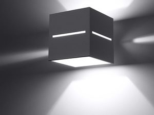 Miniaturka 7 - Kinkiet ścienny szary prosty z efektem świetlnym