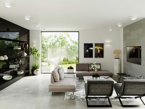 Miniaturka 19 - Nowoczesny salon z białymi lampami sufitowymi sześciennymi