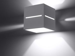 Miniaturka 11 - Kinkiet ścienny biały prosty z efektem świetlnym