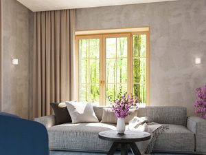 Miniaturka 4 - Biały kinkiet LED przy oknie w minimalistycznym wnętrzu