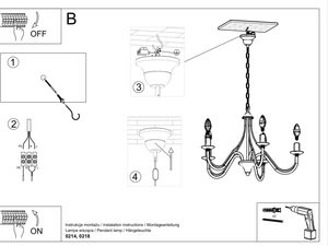 Miniaturka 13 - Instrukcja montażu żyrandola pięcioramiennego ze schematem