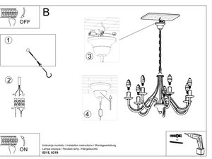 Miniaturka 13 - Instrukcja montażu żyrandola ośmioramiennego ze schematem