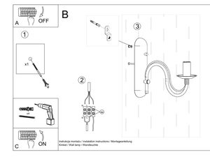 Miniaturka 13 - Eleganckie Wykończenie Metalowy Kinkiet MELUSINA