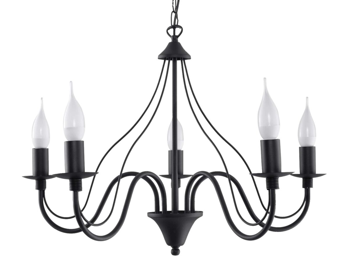 Wyrafinowany żyrandol stalowy MELUSINA 5