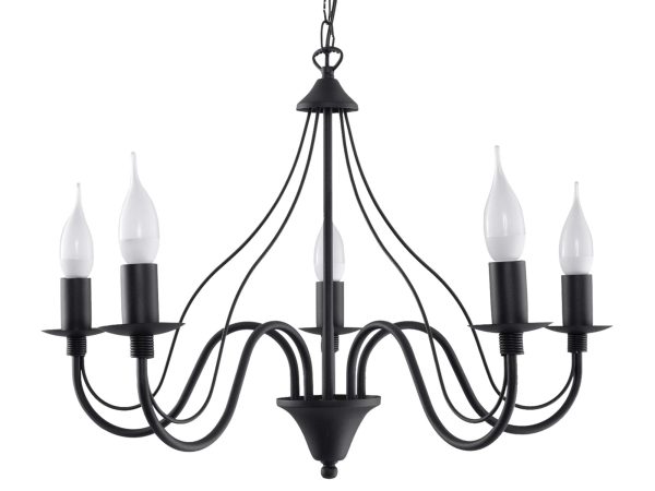 Wyrafinowany żyrandol stalowy MELUSINA 5