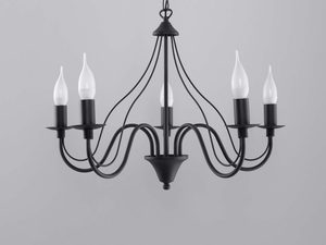 Miniaturka 5 - Czarny żyrandol klasyczny z pięcioma ramionami na łańcuchu