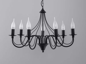 Miniaturka 5 - Czarny żyrandol klasyczny z ośmioma ramionami na łańcuchu