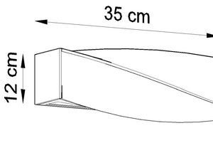 Miniaturka 6 - Rysunek techniczny kinkietu LED o długości 35 cm
