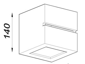 Miniaturka 8 - Rysunek montażowy nowoczesnego kinkietu o wymiarach 140 x 140 mm