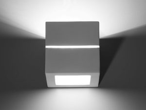 Miniaturka 3 - Nowoczesny biały kinkiet LED w stylu geometrycznym