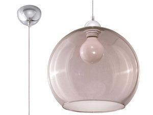 Miniaturka 7 - Lampa wisząca z szarym szklanym kloszem kulistym