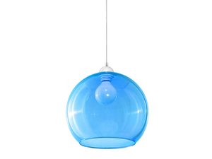 Miniaturka 11 - Niebieska lampa wisząca kula szklana na kablu