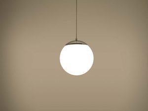 Miniaturka 3 - Lampa wisząca kula biała z chromem i oświetleniem