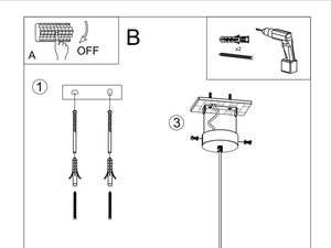 Miniaturka 7 - Rysunek techniczny zawieszenia lampy z oprawką sufitową
