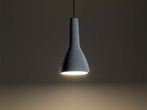 Miniaturka 2 - Smukła czarna lampa wisząca z betonowym kloszem – styl industrialny