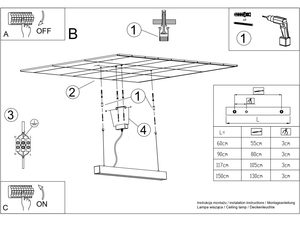 Miniaturka 22 - Instrukcja montażu lampy LED, schemat instalacji sufitowej