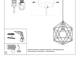 Miniaturka 14 - Instrukcja montażu lampy wiszącej geometrycznej ze schematem