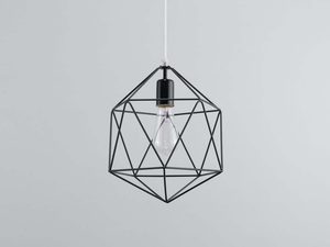 Miniaturka 5 - Czarna lampa wisząca geometryczna na kablu