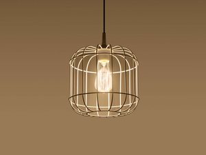 Miniaturka 3 - Lampa wisząca druciana cylindryczna biała z oświetleniem