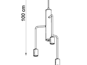 Miniaturka 6 - Schemat montażowy lampy z zawieszeniem o długości 100 cm