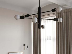 Miniaturka 3 - Stylowy żyrandol czarny z żarówkami LED do salonu glamour