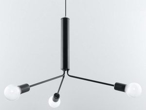 Miniaturka 1 - Nowoczesna lampa czarna z trzema żarówkami do jasnego wnętrza