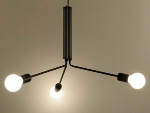 Miniaturka 2 - Żyrandol sufitowy z trzema ramionami i mlecznymi żarówkami