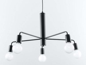 Miniaturka 1 - Minimalistyczny żyrandol sufitowy z czarnym korpusem do salonu