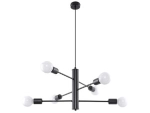 Miniaturka 8 - Lampa z ramionami w czarnym macie i sześcioma punktami światła