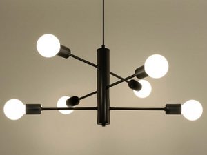 Miniaturka 2 - Stylowy żyrandol do salonu z kulistymi oprawkami – kolor czarny