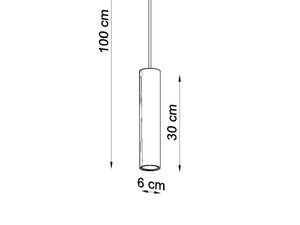 Miniaturka 13 - Rysunek techniczny lampy tuba z wymiarami 6x30x100 cm