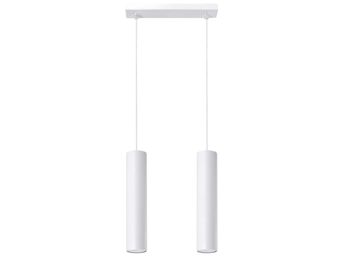 LUMEN 2 Lampa Wisząca Stal Biała Design Industrialny
