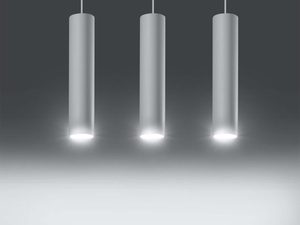 Miniaturka 3 - Lampa wisząca potrójna tuby białe z oświetleniem LED