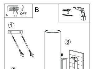 Miniaturka 14 - Kinkiet Stalowy Industrialny Biały 2 Żarówki LUMEN