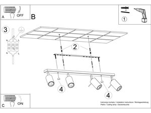 Miniaturka 26 - Plafon RING 4L z czterema światłami