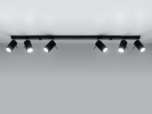 Miniaturka 5 - Czarna listwa oświetleniowa sześciopunktowa z LED