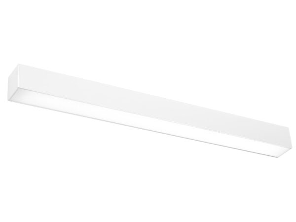 Biała lampa LED, prostokątny panel, nowoczesne oświetlenie do salonu