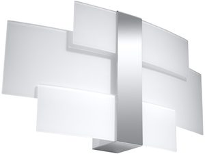Miniaturka 7 - Designerski plafon LED z białymi i szarymi płytami krzyżującymi się