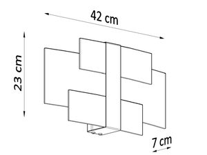Miniaturka 5 - Schemat plafonu LED 42 × 7 cm z dwoma skrzyżowanymi panelami