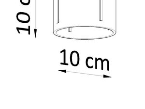 Miniaturka 17 - Rysunek techniczny plafonu cylindrycznego z wymiarami 10x10 cm