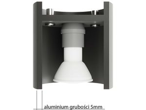 Miniaturka 4 - Przekrój plafonu cylindrycznego aluminium grubości 5mm