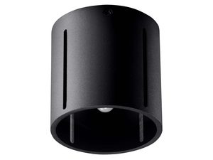 Miniaturka 6 - Plafon sufitowy czarny cylindryczny z pionowymi szczelinami