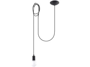 Miniaturka 8 - Lampa na czarnym przewodzie z minimalistyczną oprawą – styl skandynawski