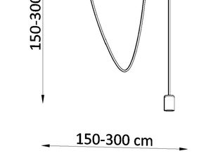 Miniaturka 6 - Rysunek techniczny lampy sufitowej z jednym zwisem do 300 cm