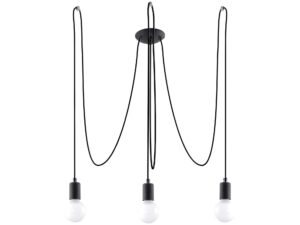 Miniaturka 8 - Lampa wisząca z jedną żarówką w czarnej oprawie – styl loftowy