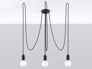 Miniaturka 1 - Minimalistyczna lampa wisząca z trzema kablami w stylu skandynawskim
