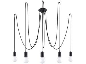 Miniaturka 8 - Żyrandol z czarnymi kablami i żarówkami w stylu soft loft