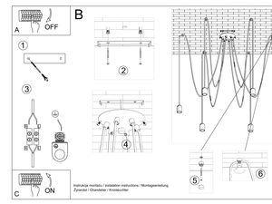 Miniaturka 7 - Rysunek techniczny z widokiem montażu lampy do sufitu